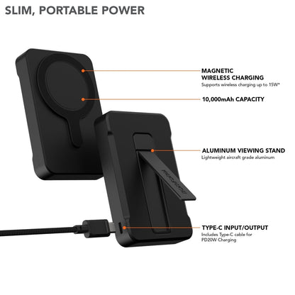 10000mAh Wireless Magnetic Power Bank with Stand